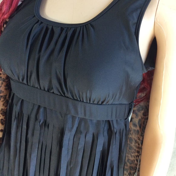 🌺 PADDED FRINGE SWIM SUIT ONE PIECE WEAR SKIRT - Picture 2 of 8